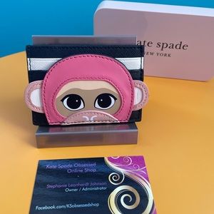 Preowned Kate Spade Rambling Rose Monkey Cardholder